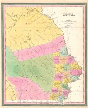 1846 Mitchell Map of Iowa (First Edition!)