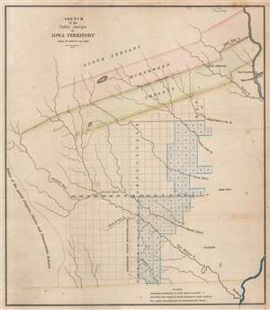 1845 General Land Office Map of the Iowa Territory