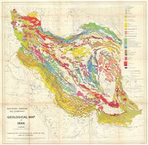 1959 National Iranian Oil Company Geological Map of Iran