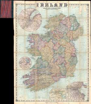 1885 Large Bacon Pocket Map of Ireland