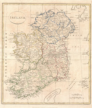 1799 Clement Cruttwell Map of Ireland