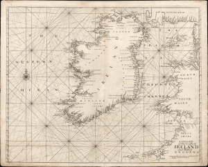 1690 John Seller Nautical Chart of Ireland, the Irish Sea, and St. George's Channel