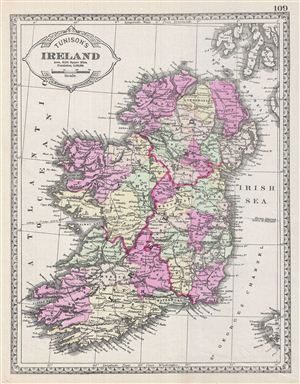 1887 Tunison Map of Ireland