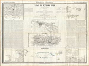 1851 Coello Map of Puerto Rico (Porto Rico)