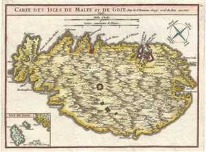 1748 Vaugondy Map of Malta and Gozo