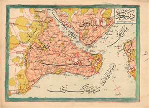 1909 Ottoman Turkish Mehmet Eşref Map of Istanbul