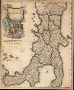 1704 Gerard Valk Map of Southern Italy (Kingdom of Naples)