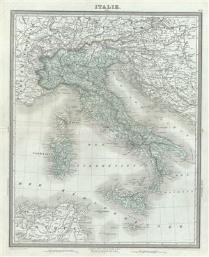 1874 Tardieu Map of Italy