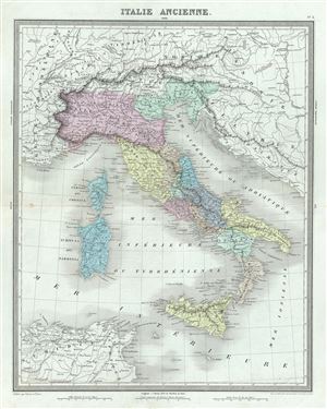 1874 Tardieu Map of Ancient Italy