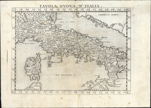 1561 Ruscelli / Gastaldi map of Italy and Corsica