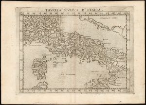 1561 Ruscelli / Gastaldi map of Italy and Corsica