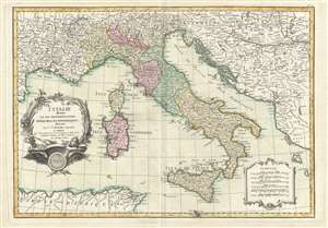 1762 Janvier Map of Italy