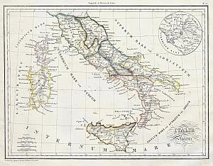 1837 Malte-Brun Map of Italy in Ancient Roman Times