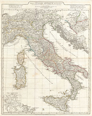 1764 Anville Map of Italy in Roman Times