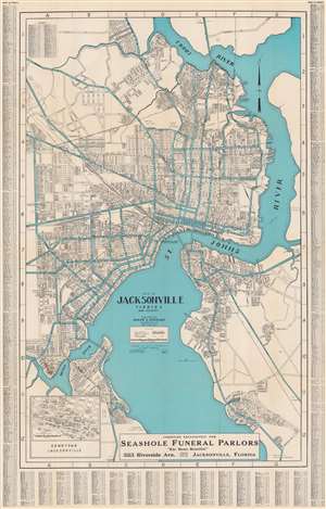 1930 Dolph and Stewart Map of Jacksonville, Florida