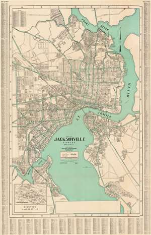 1930 Dolph and Stewart Map of Jacksonville, Florida