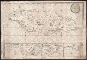 1832 Heather and Norie Blueback Chart or Map of Jamaica