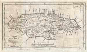 1822 Franz Pluth Map of Jamaica (West Indies)