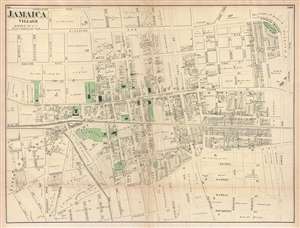 1873 Beers Map of Jamaica Village, Queens, New York City