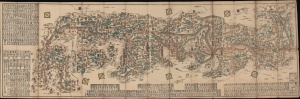 1848 Kikusui Large Foldout Ukiyo-e 'Road Map' of Japan