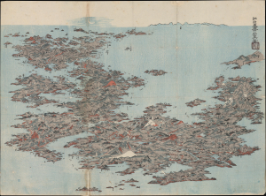 1805 Kitao Masayoshi Ukiyo-e Bird's-Eye View of Japan