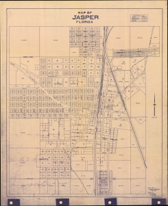 1924 / 1957 Lang / Brown Plat Map of Jasper, Florida