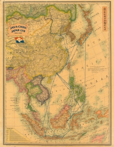 1939 Stanford Map of East Asia: Java-China Japan Steamship Line