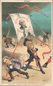 1883 Keppler Satirical Cartoon of Democratic Party Infighting