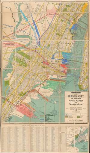 1939 Hagstrom City Plan or Map of Hoboken and Jersey City, New Jersey