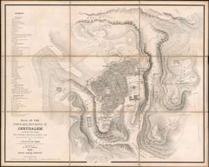 1858 Tobler City Plan or Map of Jerusalem and Environs
