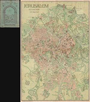1942 Steimatzky Pictorial Map of Jerusalem