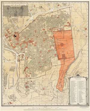 1947 Salmon City Plan or Map of Jerusalem