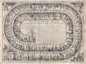 1815 Basset Jeux de L'Oie or Around the World Board Game