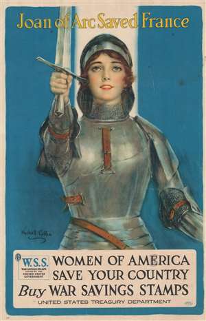1918 Haskell Coffin World War I Joan of Arc Propaganda Broadside
