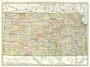 1888 Rand McNally Map of Kansas