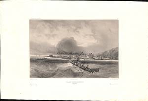 1845 Lauvergne View of the Village of Kealakekua, Hawaii