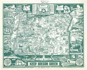1967 Hayes Pictorial Map of Oregon