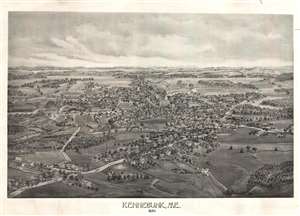 1895 George E. Norris Bird's-Eye View of Kennebunk, Maine