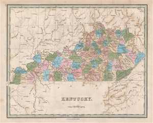 1846 Bradford Map of Kentucky