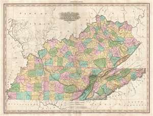 1825 Tanner Map of Kentucky and Tennessee