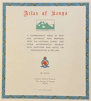 1962 Colonial Survey Atlas of Kenya