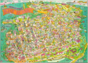 1985 Baeza Pictorial View of Key West, Florida