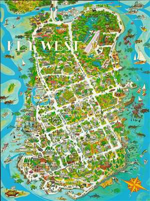 1976 Carawan Pictorial Map of Key West, Florida