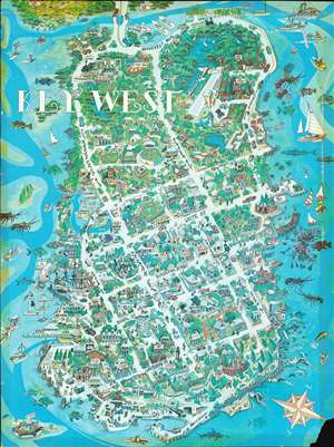 1976 Carawan Pictorial Map of Key West, Florida