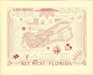 1940 Suchy Pictorial Map of Key West, Florida