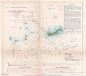 1851 U.S. Coast Survey Chart or Map of Key West and Vicinity, Florida