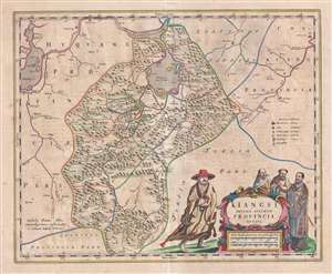 1655 Blaeu Map of Jiangxi (Kiangsi) Province, China