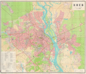 1989 Huge Soviet Military Topographic Depot Map of Kiev (Kyiv), Ukraine