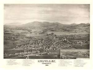 1895 Norris View of Kingfield, Maine and Sugarloaf Mountain