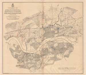 1864 Poe Map of the American Civil War Siege of Knoxville, Tennessee